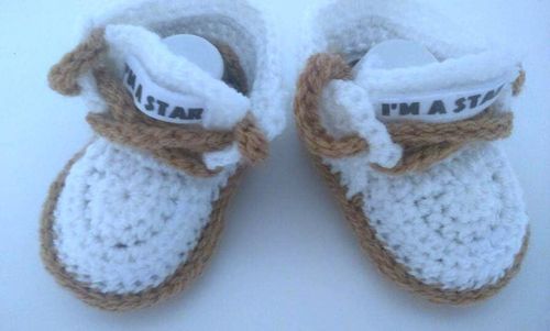 Handmade Crochet Baby First Shoes Booties Sneakers Trainers  — image 4