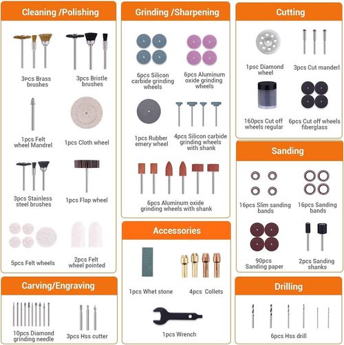 361pc Rotary Tool Bits Accessories Dremel Compatible Polish Grind Engrave Drill — image 2