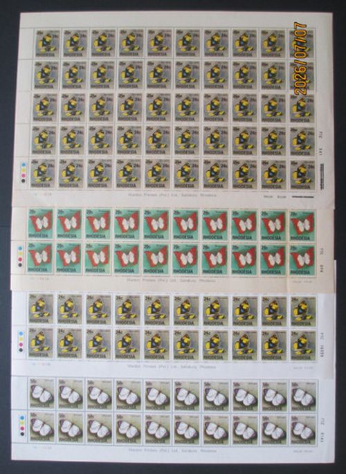 Rhodesia - Isseud: 14 August 1974-76 Definitives - 20c,50c, 24c & 25/24c ~ MNH