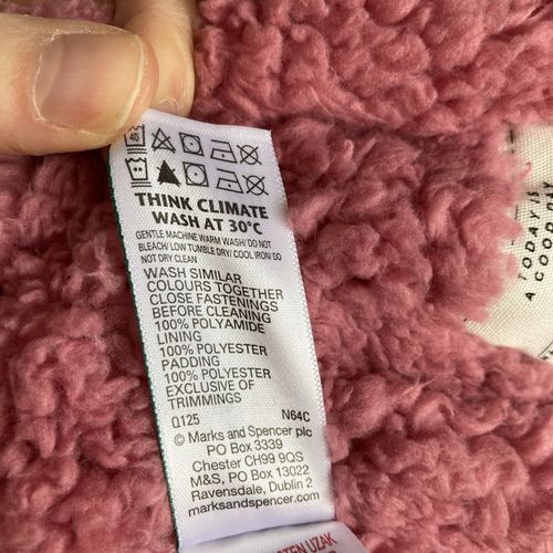 Marks Spencer Baby Puffer Coat Jacket Age 6-9 Months Girl Pink Shower Resistant — image 7