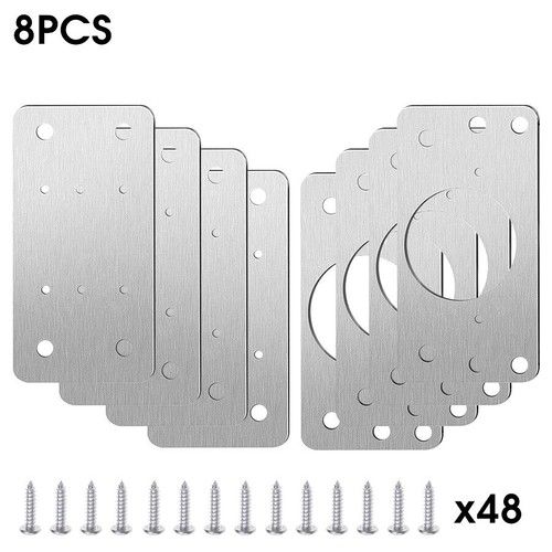 4/8Pcs Kitchen Cupboard Door Hinge Repair Kit Plate Fixing Screws Cabinet Hinge