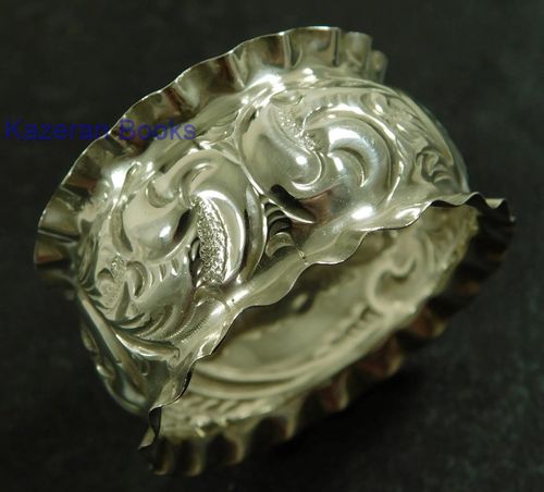 Antique Solid Silver Pie Crust Floral Embossed Napkin Ring 1912 Unpersonalised — image 13