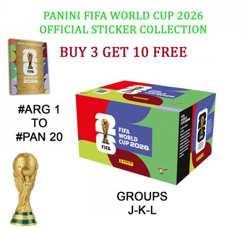 PANINI WORLD CUP 2026 STICKER COLLECTION - GROUP J - GROUP K - GROUP L
