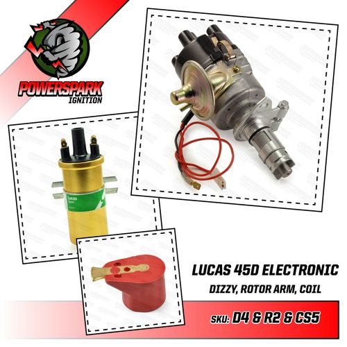 Powerspark Lucas 45D4 Electronic Distributor with Gold Sports Coil DLB105 — image 1