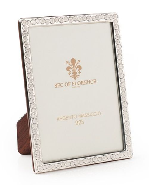 5x3,5”in Hallmarked Solid 925 Sterling Silver Photo Frame Wood Back 7380/9x13 UK