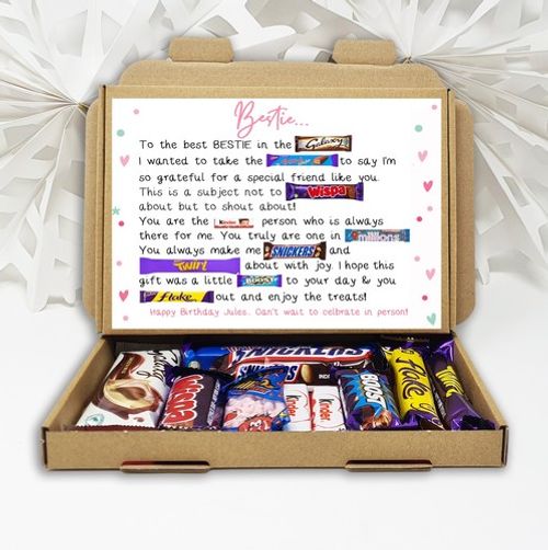 Best Friend Gift Friendship Chocolate Poem Box Bestie Birthday Gift Hamper 