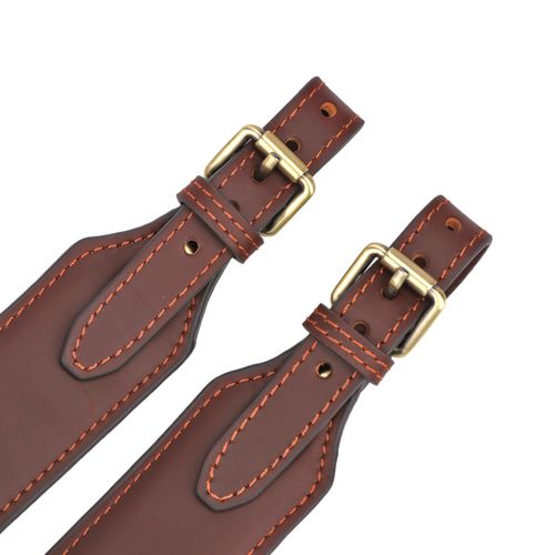 TOURBON Hunting Rifle Sling Adjustable Gun Leather Shoulder Strap Brown Shooting — image 20