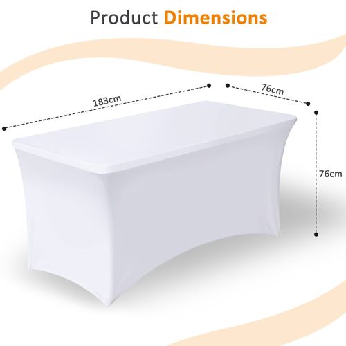 6FT Rectangular Stretch Tight Fit Folding Table Cover Trestle Table cloth - 1.8m — image 5