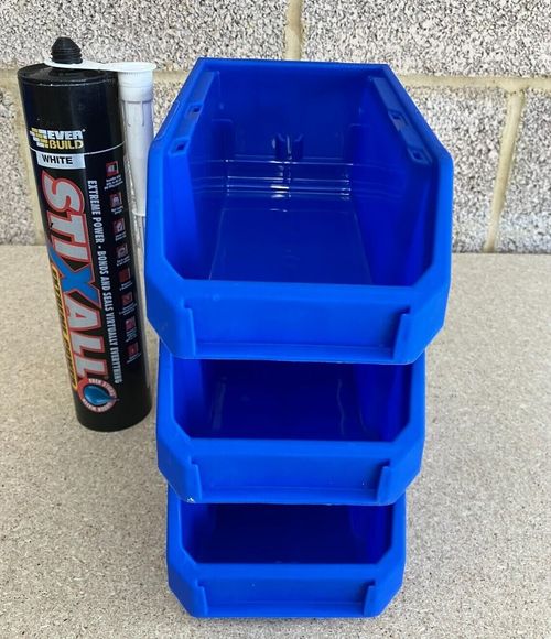 FACTORY CLEARANCE plastic parts storage lin bins boxes garage workshop Blue Grey — image 2