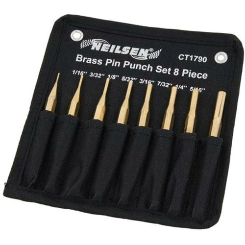 Neilsen 8pc Brass Pin Punch Set Hand Tool Mechanical Holes Punches 1/16" - 5/16" — image 2