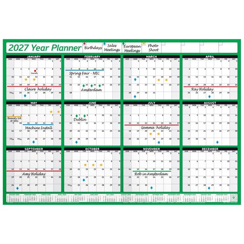 2027 Wall Calendar Year Planner Chart 12 Months Calender ✔WIDEST RANGE ON EBAY — image 9
