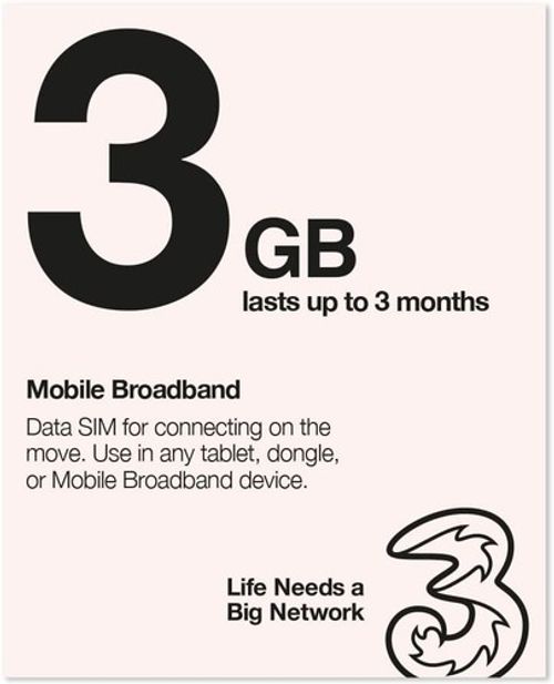 Mobile Broadband/ Internet SIM Card Preloaded Data 1GB or 3GB For Europe UK