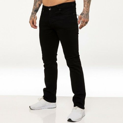 Enzo Straight Leg Jeans Mens Regular Fit Stretch Denim Trouser Pants All UK Size
