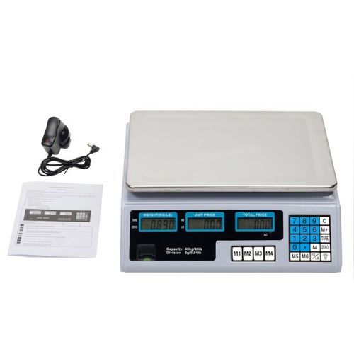 ACS-30 40kg/5g Digital Price Computing Scale for Vegetable UK Plug Silver/white — image 19