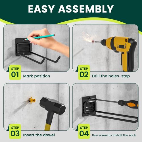 2x Heavy Duty Garden Tool Storage Rack Wall Mounted Garage Shed Organiser Hooks — image 7