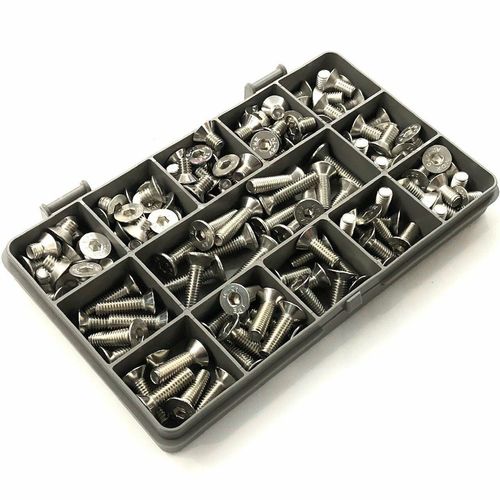 130 ASSORTED STAINLESS STEEL M6 COUNTERSUNK CSK SOCKET CAP ALLEN BOLT SCREWS KIT — image 1