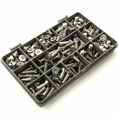 130 ASSORTED STAINLESS STEEL M6 COUNTERSUNK CSK SOCKET CAP ALLEN BOLT SCREWS KIT
