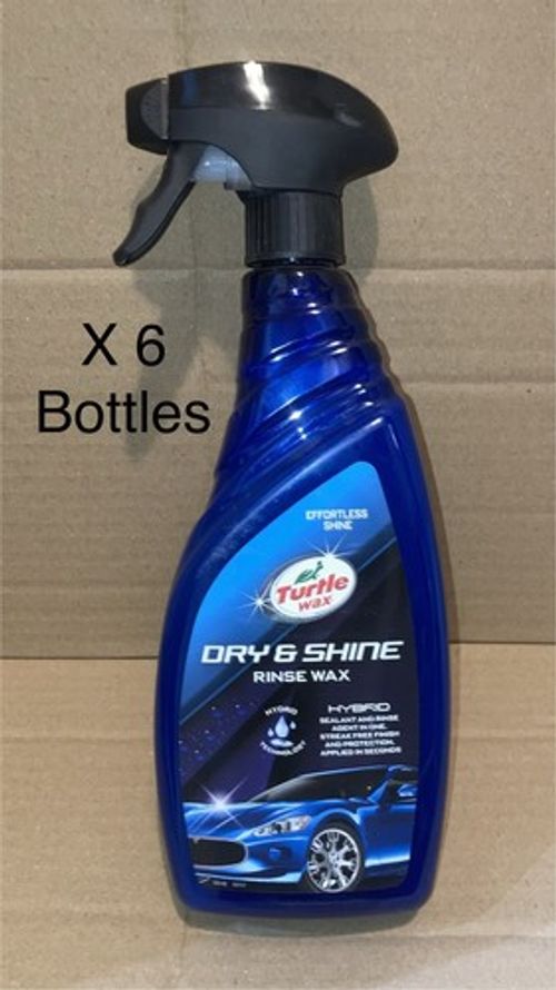 Turtle Wax Dry & Shine Rinse Wax Fast Car Spray Wax Easy to Use 6 x 750ml
