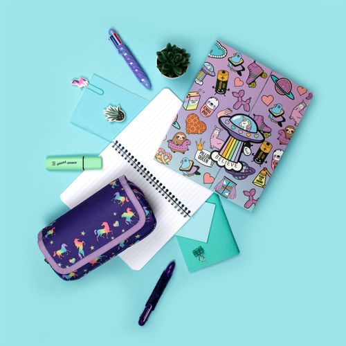 Kids Personalised Pencil Case 2 Compartment Large Stationery Zippe Pouch School — image 5