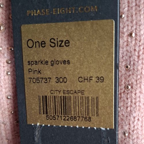Phase Eight Pink Knit SparkHat & Gloves Set Faux Fur Pom Pom  One Size — image 2