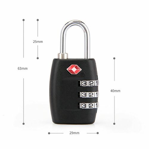 Lock TSA Resettable 3 Digit Combination Travel Luggage Suitcase Code Lock Padloc — image 5