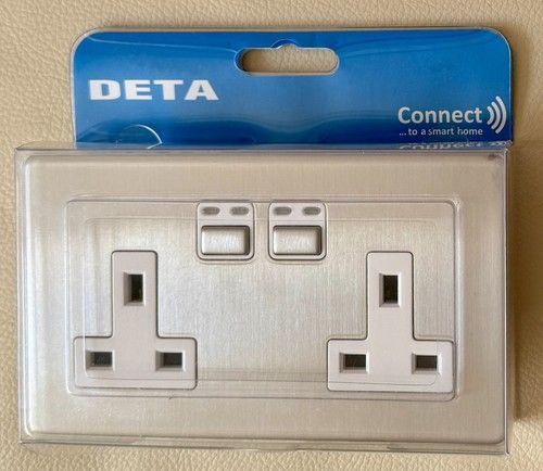 Deta Lightwave RF Double Gang Smart Socket Stainless Steel 9532SCW JSJSLW270