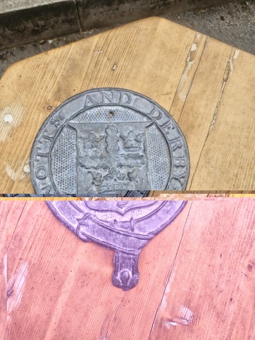 Antique Lead Notts And Derby Fire Plaque — image 6
