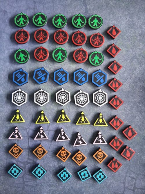 55 Piece Condition & Status Markers compatible with Necromunda