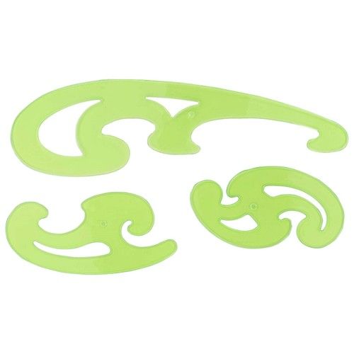 French Curves Technical Draughtsman Drawing Stencil Set of 3 Ruler Template