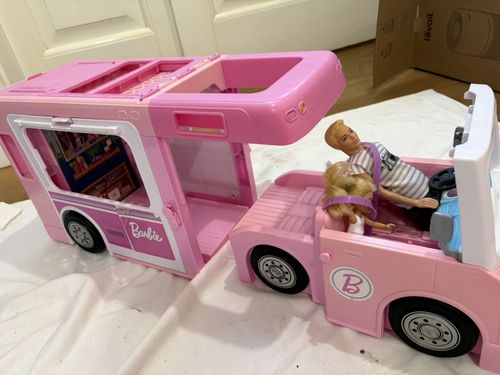 Barbie Pink Camper Vehicle Playset,with a Ken and Chelsea. — image 4