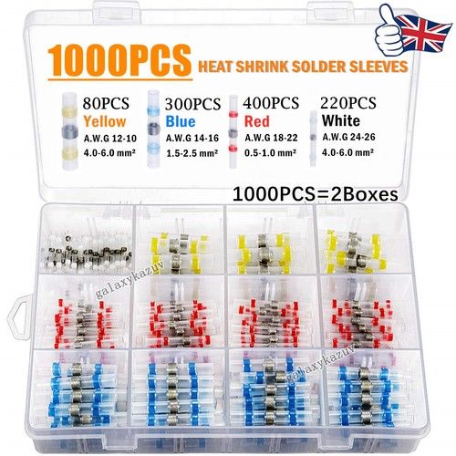 1000PCS Heat Shrink Waterproof Solder Stick Seal Sleeve Wire Connectors Terminal