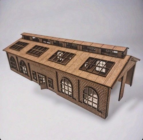 Laser Cut Model Railway Engine House kit - Scenery 1:76 OO gauge
