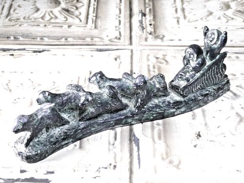 Jolin Canada Soapstone Replica Eskimo Sled with Huskies — image 1