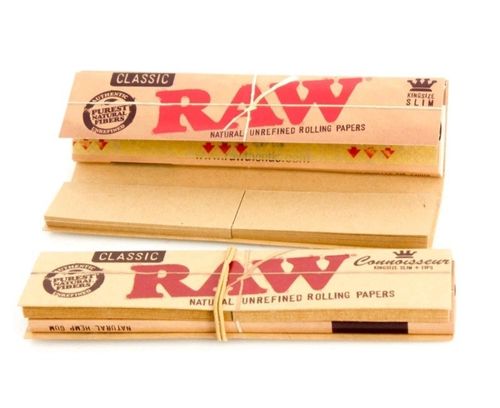 RAW CLASSIC CONNOISSEUR KING SIZE Rolling Papers With Roach Filter Tips Full Box — image 4