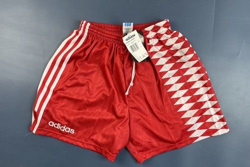 NEW VINTAGE ADIDAS 1990'S FOOTBALL SHORTS RUNNING RED SIZE M ADULT