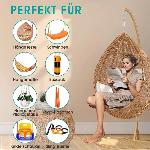 Heavy Duty Hanging Chair Lounger Alloy Spring Hanging Hook Steel Swing Spring — image 7