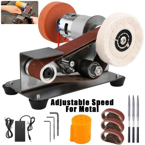 220V Mini Electric Belt Sander Grinder DIY Polishing Machine Sanding Tool Kit UK