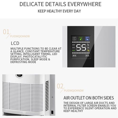 2.2L Large Dehumidifier Portable Quiet Home Air Dryer for Mould Moisture Damp — image 10