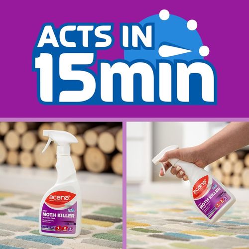 Acana Spray Carpet Fabric Moth Killer Lavender Freshener Treat Egg Larvae UK New — image 2