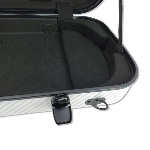 Deal Violin Hard Case 4/4 Full Size Carbon Fiber Material with BackStraps White — image 8