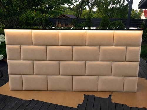 Mobile Bar 240cm LED Event Counter Cream Padded | Soft Brick