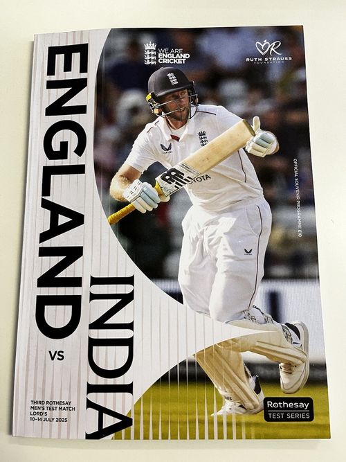 England v India 3rd Test Match programme - Lord’s 10th to 14th July 2025 — image 1