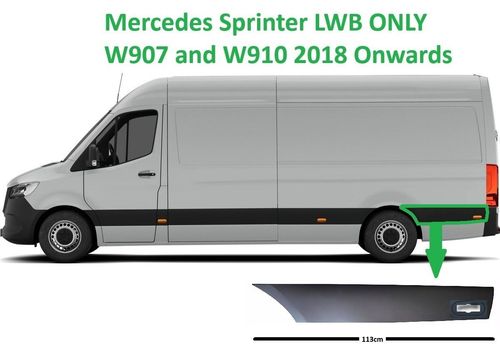 Mercedes Sprinter Side Plastic Protective Strip LWB 2018 - Present  LEFT N/S — image 1