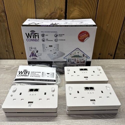 WiFi CONNEKT wall sockets featuring Powerline Technology  WiFi extend mode +usb