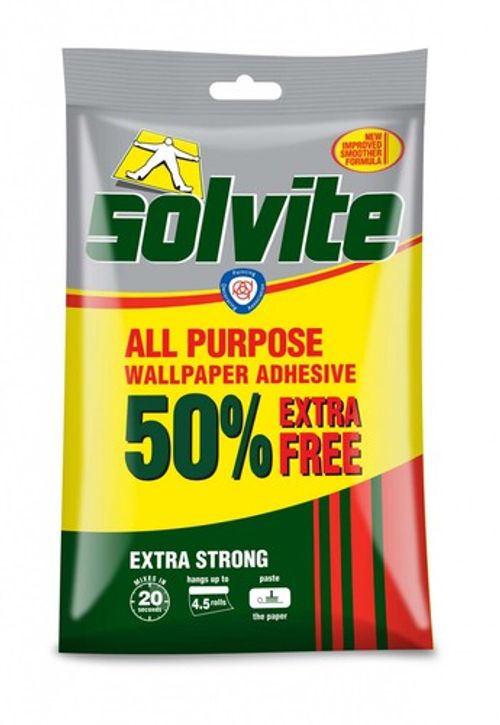 Solvite All Purpose Wallpaper Paste Extra Strong Adhesive Easy Mix Wallpaper 