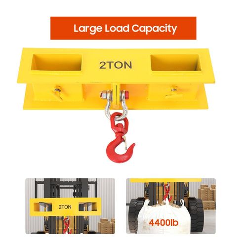 2T 4400LBS Forklift Lifting Hook Tine Hook Mobile Crane UK — image 1