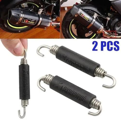 2x 85mm Motorcycle Modified Exhaust Pipe Spring Stainless Steel AK Spring — image 1