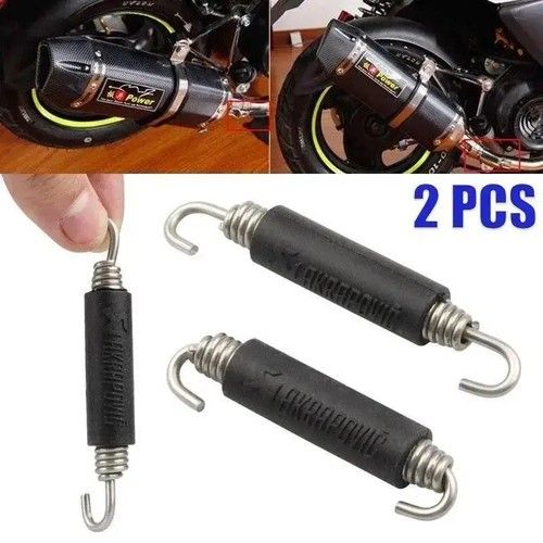 2x 85mm Motorcycle Modified Exhaust Pipe Spring Stainless Steel AK Spring