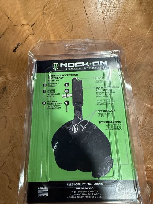 Nock On Custom Archery Back Strap Index Finger Release Aid Black Ambidextrous — image 3