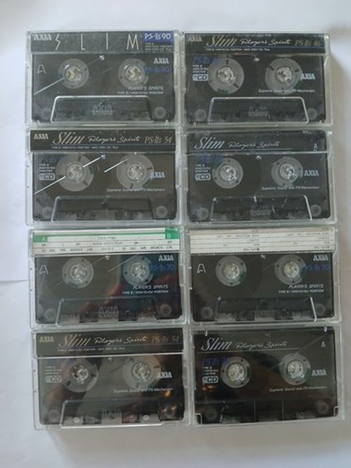 8 x Axia/ Fuji PS II s  diff lengths Type II/ High Position Cassette Tape- used
